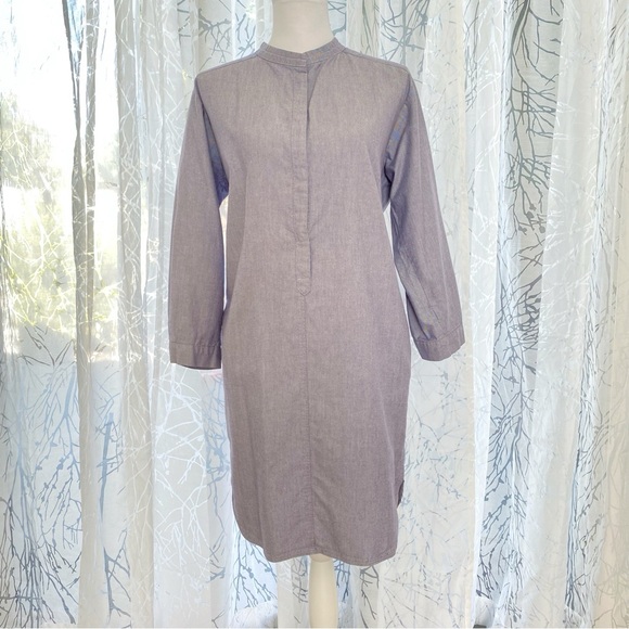 HUMANOID Dresses & Skirts - HUMANOID chambray blue button up long sleeve relax fit shirt dress